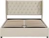 Polsterbett 140×200 cm mit Bettkasten, Chesterfield-Design, grau, ohne Matratze Bild 5