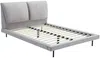 Vente-unique - IBEDIA Bett SamtStoff Grau - B 213 cm x H 100 cm x L 161 cm Bild 3