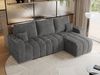 Universelles Ecksofa in Streifen genäht mit Schlaffunktion und Bettkasten, modern Stil - KIRASSO - Dunkelgrau Cord Bild 4