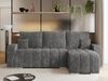 Universelles Ecksofa in Streifen genäht mit Schlaffunktion und Bettkasten, modern Stil - KIRASSO - Dunkelgrau Cord Bild 3