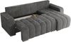 Universelles Ecksofa in Streifen genäht mit Schlaffunktion und Bettkasten, modern Stil - KIRASSO - Dunkelgrau Cord Bild 5