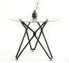 Esstisch aus Glas, rund 90x90x78 cm, gehärtete Glasplatte & Metallgestell, Schwarz Bild 4