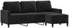 vidaXL 3-Sitzer-Sofa mit Hocker Schwarz 180 cm Samt 3201060 Bild 3