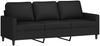 vidaXL 3-Sitzer-Sofa mit Hocker Schwarz 180 cm Samt 3201060 Bild 4