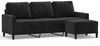 vidaXL 3-Sitzer-Sofa mit Hocker Schwarz 180 cm Samt 3201060 Bild 2