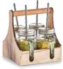 ZELLER 19746 Trinkgläser-Set 5-tlg, Glas/Metall/Holz, 20 x 22 x 22 cm Bild 3