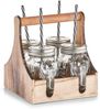ZELLER 19746 Trinkgläser-Set 5-tlg, Glas/Metall/Holz, 20 x 22 x 22 cm Bild 1