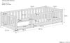 Kinderbett, Holzbett 90x200 mit Rundumsicherung Kiefer natur lackiert V-60.77-09Rollrost und Matratze inkl. Bild 4
