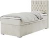 Boxspringbett PERA, Polsterbett mit Kopfstütze, gepolsterte Kopfstütze, Einzelbett, 90x200 - Beige Velours - rechts - H4 Bild 2