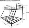 Platzsparender Metallbettrahmen mit zwei Schlafplätzen – Kompatibel mit Matratzen der Maße 190x80 cm und 190x130 cm, robust und stabil auch für Erwachsene Bild 3