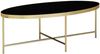 Couchtisch Glas Oval 110x56cm Schwarz Gold Metallgestell Bild 2
