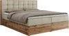 Boxspringbett mit Kopfteil und Topper, Polsterbett - ALBERO 1 - 140 x 200 cm - Beige Velvet - H4 Bild 5