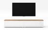 AX LIVING TV Bank Loriano 2x100 cm stehend Eiche Wotan/weiß Hochglanz Bild 2