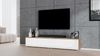 AX LIVING TV Bank Loriano 2x100 cm stehend Eiche Wotan/weiß Hochglanz Bild 3