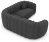 Samtstoff Ecksofa Almeria L Form - Strukturstoff - anthrazit Bild 4