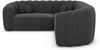Samtstoff Ecksofa Almeria L Form - Strukturstoff - anthrazit Bild 3