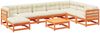 vidaXL 9-tlg. Garten-Sofagarnitur mit Kissen Wachsbraun Kiefernholz 3299586 Bild 2