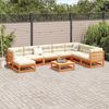 vidaXL 9-tlg. Garten-Sofagarnitur mit Kissen Wachsbraun Kiefernholz 3299586 Bild 3