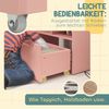 Kinder Bücherregal Mit Schublade Auf Rollen & Kippsicherung - Spielzeugregal Mit Melaminoberfläche Für 3-12 Jahre,Rosa Bild 4