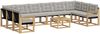 vidaXL Outdoor-Sofagarnitur mit Kissen 11 pcs Weiß und Hellgrau 3389925 Bild 2