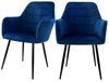 ML-DESIGN Stuhl Esszimmerstuhl ergonomisch & gepolstert Esstischstuhl mit Rückenlehnen (2 St), Wohnzimmerstuhl Dunkelblau Samtbezug Küchenstuhl Polsterstuhl Bild 4