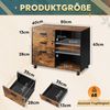 DEVAISE Aktenschrank Rollcontainer mit 3 abschließbaren Schubladen & offenem Fach, (80×40×63 cm) mobiler Aktenschrank auf Rollen, Hängeregistratur Letter Bild 3