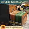 DEVAISE Aktenschrank Rollcontainer mit 3 abschließbaren Schubladen & offenem Fach, (80×40×63 cm) mobiler Aktenschrank auf Rollen, Hängeregistratur Letter Bild 4