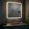 Badspiegel WIEN 80x80 mit Bluetooth - 80x3,5x80cm, Glas, Klarglas | Badezimmerspiegel Wandspiegel Bild 3