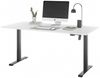 Schreibtisch TOM elektrisch höhenverstellbar Arbeitstisch Büro ca. 160x72-120x77 cm Weiß / Schwarz Bild 1