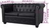 Chesterfield-Sofa 2-Sitzer Kunstleder Schwarz Bild 5