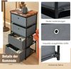 Nachttisch 4 Schubladen Aufbewahrungsschrank Stoffkommode für Schlafzimmer 42 x 33,5 x 84,5 cm Grau Bild 5