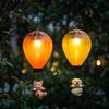 2x LED Solar, Hängelampe, Hund Katze, Heißluftballon, H 49 cm Bild 2