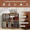 COSTWAY Bücherregal, Plattenspielerständer für 300 Alben, Metall Bild 3