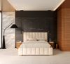 thematys Polsterbett Bett Stauraumbett Velours 90x200, 120x200, 140x200, 160x200, 180x200cm (MADE IN EU - mit hochwertigem Velours Bezug, Bettrahmen, Bett, Optional mit Matratze bestellbar, mit großen gepolsterten Kopfteil, mit Bettkasten zum aufklappe... Bild 2