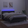 vidaXL Boxspringbett mit Matratze & LED Dunkelgrau 140x200 cm Samt 3134466 Bild 4
