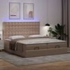 vidaXL Ottoman-Bett mit Matratzen & LEDs Cappuccino-Braun 180x200cm 3314507 Bild 3