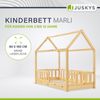 Juskys 'Marli' Kinderbett, mit Matratze, Rausfallschutz, Lattenrost & Dach - Massivholz Hausbett für Kinder - Bett in Natur, 80x160 cm Bild 2
