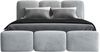 Polsterbett STAR 180x200 mit Matratze, Bettkasten und Lattenrost. Farbe: Silber 15 Bild 3