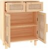 vidaXL Sideboard Braun 60x30x75 cm Massivholz Kiefer und Natur-Rattan 345638 Bild 5