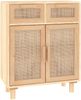 vidaXL Sideboard Braun 60x30x75 cm Massivholz Kiefer und Natur-Rattan 345638 Bild 2