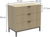 Kommode Lennox Eiche 72 x 69 cm mit 3 Schubladen Vicco Bild 3