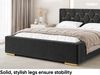 MEBLINI Polsterbett 140x200 ohne Lattenrost ohne Matratze – VERSAL – Schwarz Samt – Doppelbett ohne Bettkasten - Stauraumbett - Kopfteil Bett ohne Stauraum Bild 5