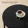 Vasagle Beistelltisch, Nachttisch mit 2 Ebenen, Holzspanplatte, Hartglas, modern, Marmorschwarz-Tintenschwarz von Songmics Bild 4