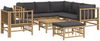 vidaXL 8-tlg. Garten-Lounge-Set mit Dunkelgrauen Kissen Bambus 3155222 Bild 3