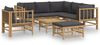 vidaXL 8-tlg. Garten-Lounge-Set mit Dunkelgrauen Kissen Bambus 3155222 Bild 2