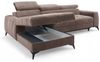 Ecksofa Schlafsofa Sofa AGNESA XS Stoff Salvador Braun Ottomane Links Bild 3