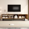 Merax 170cm TV-Schrank, einfaches Kontrastfarbdesign, drei Türen und zwei Fächer, U-förmige Metallbeine, Retro-Holzmaserung Bild 3