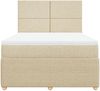 vidaXL Boxspringbett mit Matratze Creme 140x190 cm Stoff 3292049 Bild 4