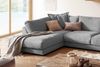 KAWOLA Sofa MADELINE Wohnlandschaft U-Form Cord grau Longchair rechts 86 x 224 x 425 cm Bild 4