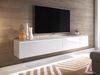 TV-Lowboard Stone 180, mit weißer LED Beleuchtung, Farbe: Beton / Weiß Hochglanz Bild 2